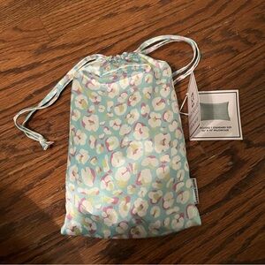 Mary Square Blue and Pink Leopard Print Silk Pillow Case